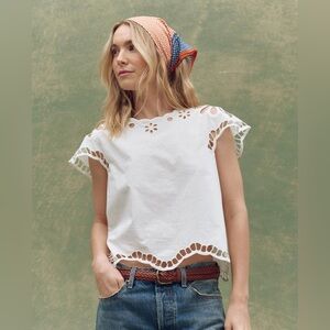 THE GREAT. The Super Bloom Eyelet Top 2